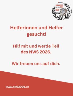 Helferinnen und Helfer gesucht!🔍💪
Ein Fest lebt von Menschen, die mit anpacken. Wir suchen motivierte Helferinnen und Helfer - egal ob beim Aufbau, an den Ständen oder hinter den Kulissen.
🛜 Unser Helfertool ist online: Am einfachsten registrierst du dich dort und wählst deine Einsätze selber aus.
📝 Alternativ füllst Du das Anmeldeformular aus und schickst es per Mail an unseren Personalchef Dolf Rütti.
☎️ Wer lieber zum Hörer greift, wählt einfach 079 400 29 25. Wir helfen dir deinen Einsatz zu planen.
Jede/r Helfer/-in erhält ein Helfer-T-Shirt, sowie freien Eintritt in die Schwingerarena (Rasenstehplätze), sowie Verpflegung vor Ort.
Alle weiteren Infos findest du auf www.nws2026.ch.
Schon jetzt ein riesiges Dankeschön für deinen Einsatz!😊💪
#nws2026