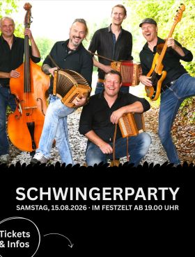 Die Vorfreude steigt - schnapp dir deine Freunde, um mit uns zu feiern!🎉
🗓️Programm für Samstag, 15.08.2026:
13:00 Uhr: Bierschwemme
18:00 Uhr: Betrieb Festzelt
19:00 Uhr: Ländlergiele Hubustei im Festzelt
21:00 Uhr: Barbetrieb
21:30 Uhr: Partyband KITSCH im Festzelt
Schwingerparty
Sichere dir deine Tickets für d Ländlerbuebe Hubustei und KITSCH unter www.nws2026.ch/tickets (CHF 10.00).
🥳🎊🍻